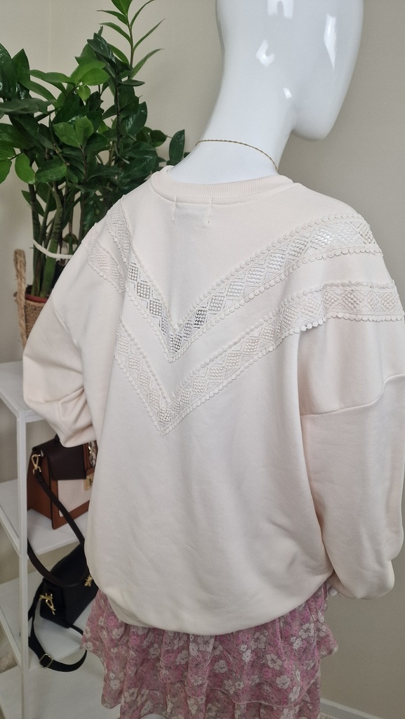 Olivia sweatshirt hondstooth beige